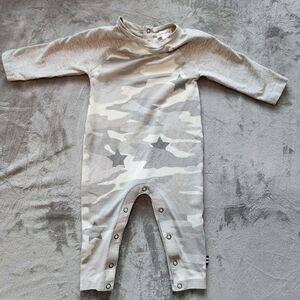 Splendid Gray Camouflage 3 To 6 Months One Piece New